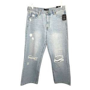 Fashion Nova All Weekend Long Straight Leg Jeans Women's Size 15 New Distressed